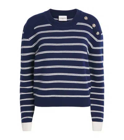 Claudie Pierlot Striped Wool Jumper In Blue
