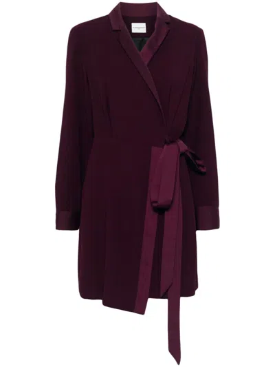 Claudie Pierlot Wrap-design Mini Dress In Purple