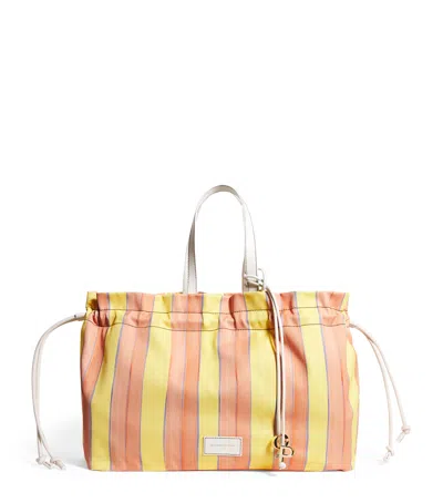 Claudie Pierlot Xl Leather-trim Striped Tote Bag