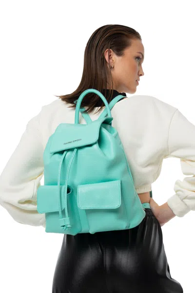 Claudio Civitico Acqua Pebbled Leather Backpack In Green