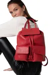 Claudio Civitico Red Pebbled Leather Backpack In Pattern