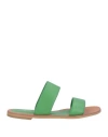 Claudio Cutuli Woman Sandals Green Size 8 Leather In Green