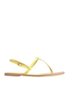 Claudio Cutuli Woman Thong Sandal Yellow Size 6 Leather In Yellow