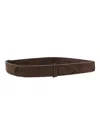 Claudio Orciani Smooth Calf Leather Belt With Polished Finish In Brown