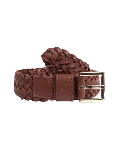 Claudio Orciani Braided Brown Gold Belt