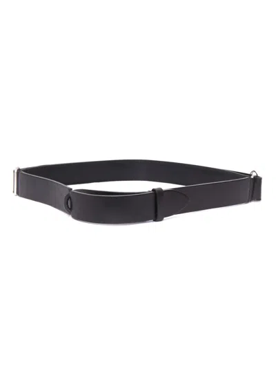 Claudio Orciani Brown Calf Leather Belt With Polished Finish In Black
