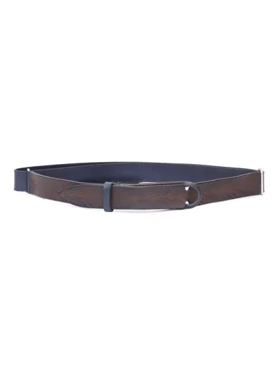 Claudio Orciani Brown Calf Leather Belt With Polished Finish