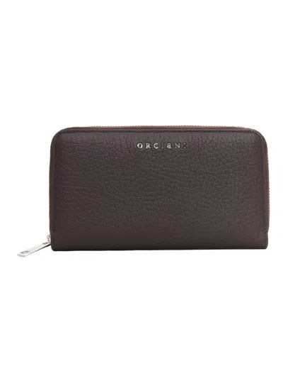 Claudio Orciani Hammered Leather Wallet In Brown