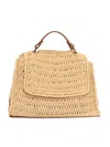 Claudio Orciani Textured Woven Bag With Flap Closure In Multi