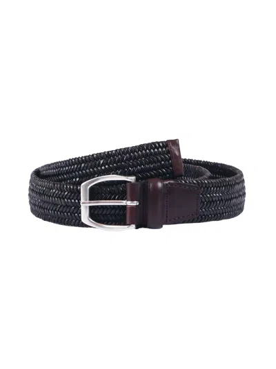 Claudio Orciani Intricately Woven Leather Belt In Black