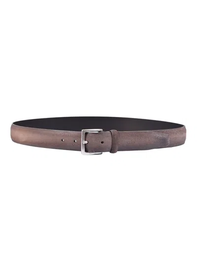 Claudio Orciani Matte Brown Calf Leather Belt