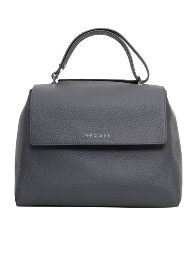 Claudio Orciani Medium Sveva Soft Pebbled Leather Shoulder Bag In Grey