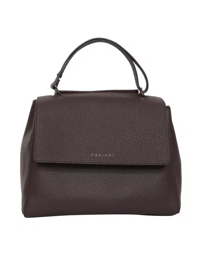 Claudio Orciani Medium Sveva Soft Pebbled Leather Shoulder Bag In Grey