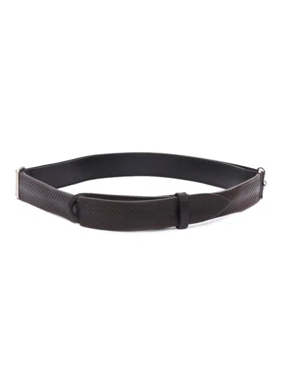 Claudio Orciani Polished Calf Leather Belt With Classic Buckle In Brown