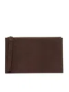 Claudio Orciani Rectangular Brown Calf Leather Wallet With Minimalist Design In Brown