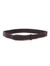 Claudio Orciani Polished Calf Leather Belt With Classic Buckle In Brown