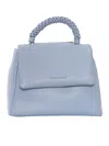 Claudio Orciani Structured Pebbled Leather Handbag In Blue