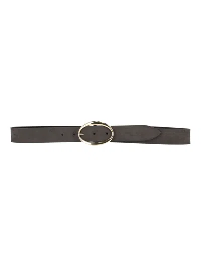 Claudio Orciani Sveva Nabucco Double Nubuck Leather Belt In Black