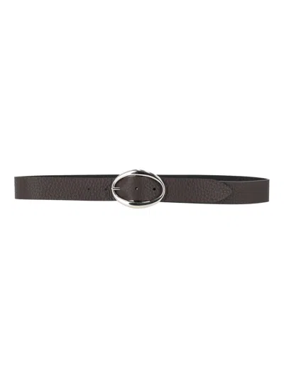 Claudio Orciani Sveva Soft Double Textured Calf Leather Belt In Black