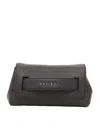 Claudio Orciani Textured Calf Leather Handbag With Chain Strap In Black