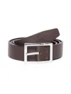 Claudio Orciani Textured Calf Rectangular Silver Belt In Brown