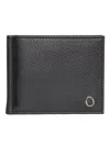 Claudio Orciani Textured Leather Compact Silver Wallet In Black