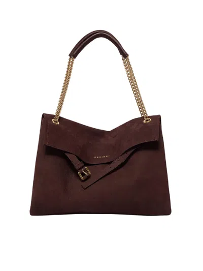 Claudio Orciani Venus Nabucco Midi Nubuck Leather Shoulder Bag In Red