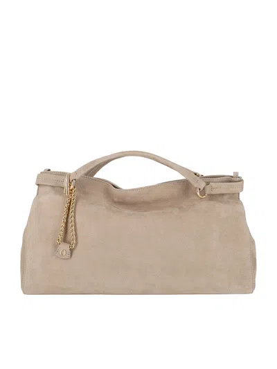 Claudio Orciani Virgo M Nabucco Calf Leather Shoulder Bag In Beige