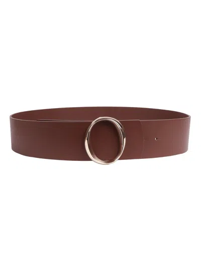 Claudio Orciani Wide Brown Circular Buckle Belt