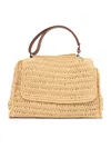 Claudio Orciani Textured Woven Bag With Flap Closure In Multi