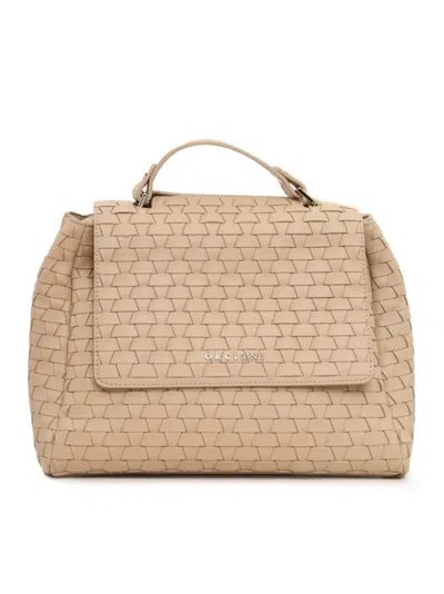 Claudio Orciani Woven Textured Shoulder Bag In Brown