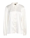 Claus Tyler Woman Shirt White Size 14 Silk, Elastane In White