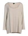 Claus Tyler Woman T-shirt Beige Size 3xl Viscose, Elastane In Beige