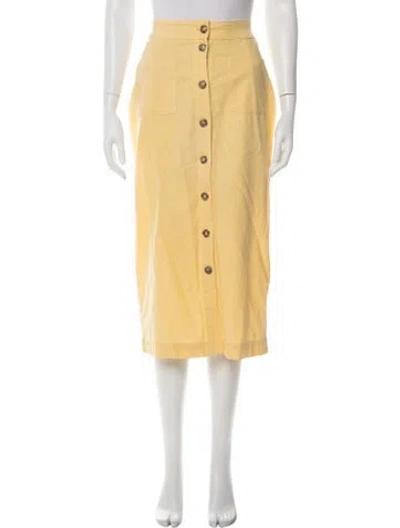 Pre-owned Clayton Midi Length Skirt In Yellow