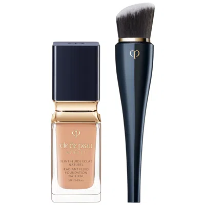 Clé De Peau Beauté Radiant Fluid Foundation Natural 35ml &  High Coverage Foundation Brush (various S In B30