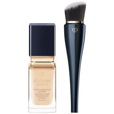 Clé De Peau Beauté Radiant Fluid Foundation Natural 35ml &  High Coverage Foundation Brush (various S In Bf00