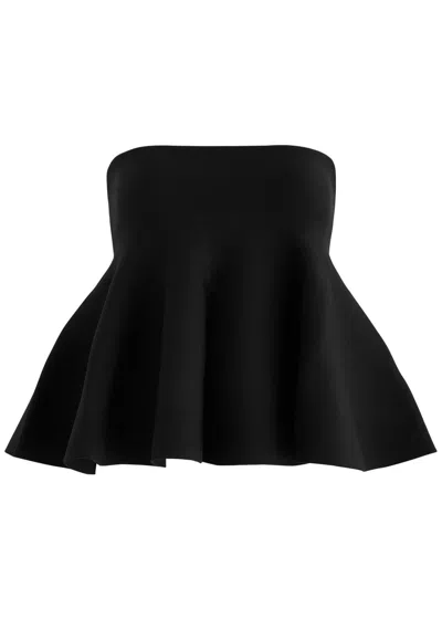 Clea Abigail Strapless Knitted Top In Black