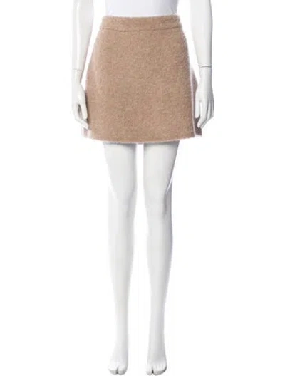 Pre-owned Clea Alpaca Mini Skirt In Neutral
