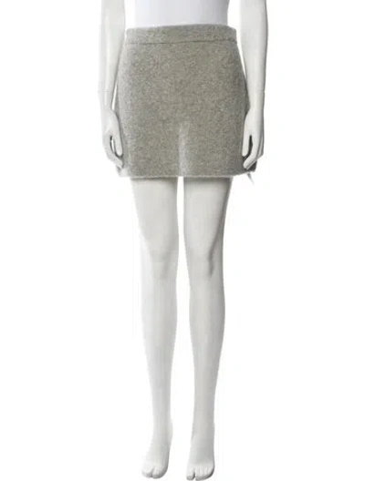 Pre-owned Clea Alpaca Mini Skirt W/ Tags In Gray