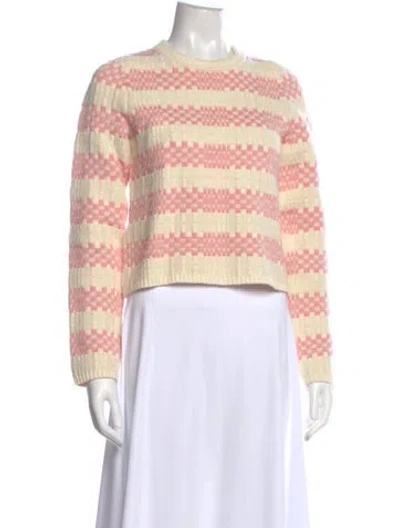 Pre-owned Clea Alpaca Striped Sweater In Yellow