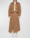 Clea Alto Cropped Wool Jacket In Hazelnut