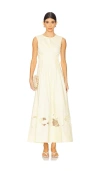 Clea Anika Embroidered Dress In Butter
