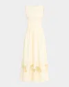 Clea Anika Embroidered Dress In Butter