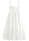 Clea Anton Floral-jacquard Twill Midi Dress In White
