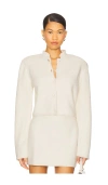 Clea Caelia Boucle Knit Jacket In White