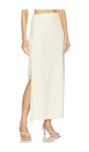 Clea Canton Fringe Knit Skirt In Beige