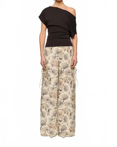 Clea Carlos Side Tie Pant In Etched Bloom In Multi
