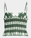 Clea Celeste Shirred Top In Lucca Check