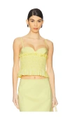 Clea Celeste Shirred Top In Yellow