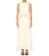 Clea Clarissa Fringe Knit Maxi Skirt In Parchment In Neutral